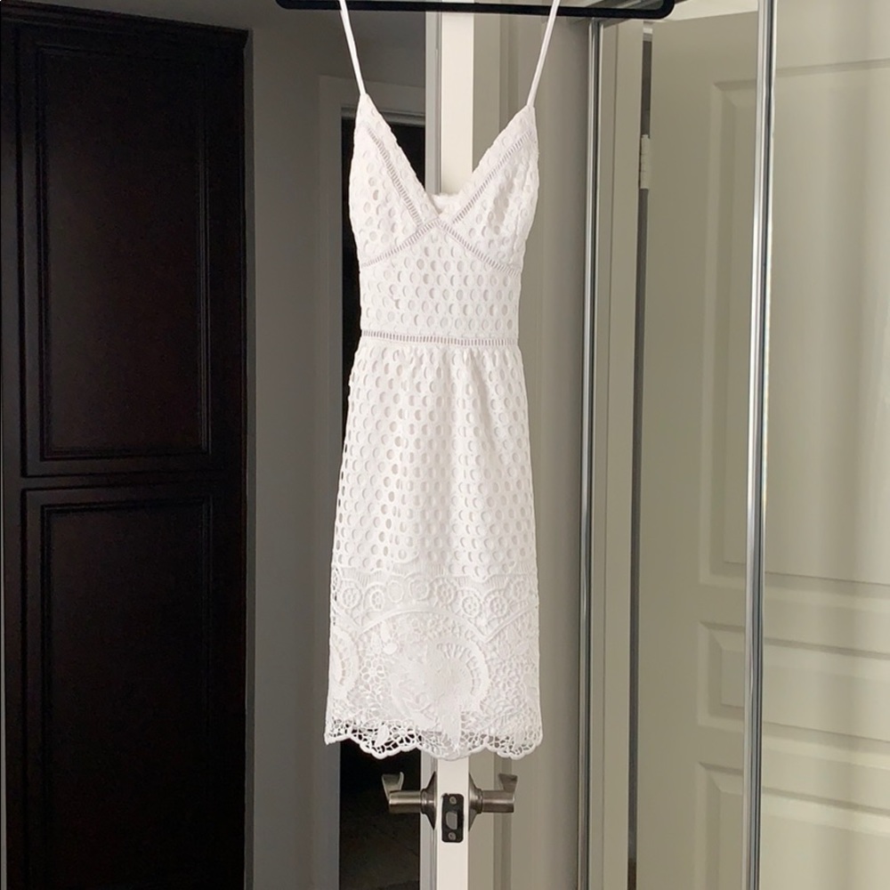 White Abercrombie crochet dress